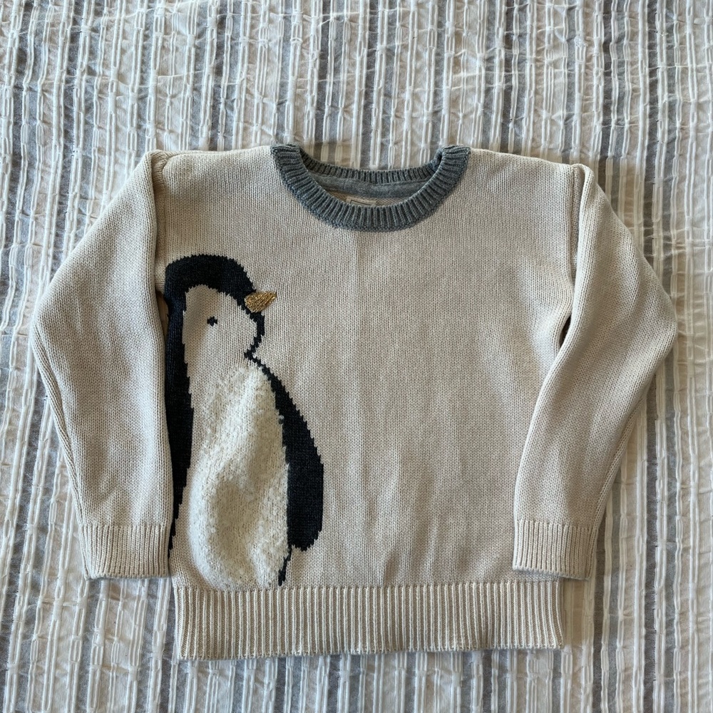 GAP Cream Sweater with Gray Trim